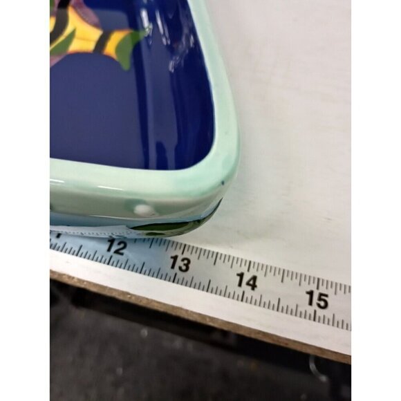 VTG Ceramic Hand Painted Milson & Louis Divided Chip & Dip Serving Platter Bowl - Picture 10 of 12